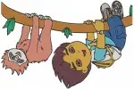 Go Diego Go Diego Alicia Marquez Sloth And Llama Adventure Characters - Filled Embroidery Design - 3145