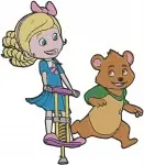 Goldie And Bear - Fairytale Friends Goldilocks And The Little Bear - Forest Adventures - Disney Junior - Filled Embroidery Design - 3152