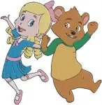 Goldie And Bear - Fairytale Friends Goldilocks And The Little Bear - Forest Adventures - Disney Junior - Filled Embroidery Design - 3153