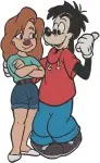 A Goofy Movie - Max Goof And Roxanne - Teenage Romance - Powerline Concert Dream - Disney Couple - Filled Embroidery Design - 3169