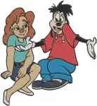 A Goofy Movie - Max Goof And Roxanne - Teenage Romance - Powerline Concert Dream - Disney Couple - Filled Embroidery Design - 3171