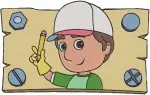 Handy Manny Garcia - Young Handyman With Tools - Construction Worker Kid - Preschool Coon - Filled Embroidery Design - 3210