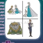 Frozen Elsa Anna Olaf Snowman Kristoff And Pabbie The Troll King Scenes - Filled Embroidery Design - Instant Download