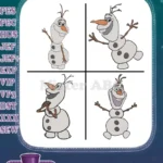 Frozen Olaf The Snowman Collection Of Various Cute And Expressive Poses - Filled Embroidery Design - Instant Download