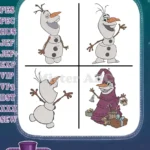 Frozen Olaf Snowman Various Poses Including Juggling Head And Wizard Costume - Filled Embroidery Design - Instant Download