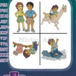 Go Diego Go Diego Alicia Marquez Sloth And Llama Adventure Characters - Filled Embroidery Design - Instant Download