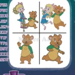 Goldie And Bear - Fairytale Friends Goldilocks And The Little Bear - Forest Adventures - Disney Junior - Filled Embroidery Design - Instant Download