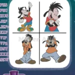 Goof Troop - Goofy And Max Goof - Various Poses - Classic Disney Father And Son Team Collection - Filled Embroidery Design - Instant Download