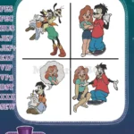 A Goofy Movie - Max Goof And Roxanne - Teenage Romance - Powerline Concert Dream - Disney Couple - Filled Embroidery Design - Instant Download