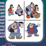 Goof Troop - Max Goof And Pete - Awkward Friends And Neighbors - Disney Afternoon Characters - Filled Embroidery Design - Instant Download