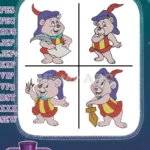 Yakari The Sioux Child - Friendly Native American Boy - Multiple Poses With Feather - Coon - Filled Embroidery Design - Instant Download