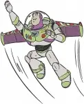 Toy Story - Buzz Lightyear Flying And Standing Poses - Space Ranger Ready For Action - Pixar Hero - Filled Embroidery Design - 8614