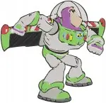 Toy Story - Buzz Lightyear Flying And Standing Poses - Space Ranger Ready For Action - Pixar Hero - Filled Embroidery Design - 8616