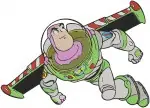 Toy Story - Buzz Lightyear With Wings Extended - Flying And Action Poses - Space Adventure Hero - Filled Embroidery Design - 8618