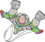 Toy Story - Buzz Lightyear With Wings Extended - Flying And Action Poses - Space Adventure Hero - Filled Embroidery Design - 8619