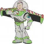 Toy Story - Buzz Lightyear With Wings Extended - Flying And Action Poses - Space Adventure Hero - Filled Embroidery Design - 8620