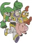 Toy Story - Buzz Lightyear With Utility Belt And Friends Group - Space Ranger And Andy'S Toys - Filled Embroidery Design - 8625