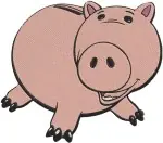 Toy Story - Hamm The Piggy Bank - Multiple Cute Poses - Pixar Character - Filled Embroidery Design - 8639