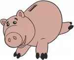 Toy Story - Hamm The Piggy Bank - Multiple Cute Poses - Pixar Character - Filled Embroidery Design - 8640