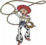 Toy Story - Jessie Cowgirl And Hamm Riding Rex Dinosaur - Playful Friends Action - Pixar Toys - Filled Embroidery Design - 8643