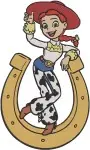 Toy Story - Jessie Cowgirl And Hamm Riding Rex Dinosaur - Playful Friends Action - Pixar Toys - Filled Embroidery Design - 8644
