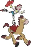 Toy Story - Jessie And Bullseye Horse - Andy'S Toys Box - Woody'S Roundup Gang - Filled Embroidery Design - 8651