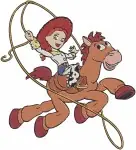 Toy Story - Jessie And Bullseye Horse - Andy'S Toys Box - Woody'S Roundup Gang - Filled Embroidery Design - 8653