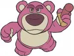 Toy Story - Lots O' Huggin' Bear Lotso Villain - Walking And Waving Poses - Pixar Character - Filled Embroidery Design - 8657