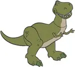 Disney Pixar Toy Story Rex Dinosaur Scared Roaring With Monkey In Cone Set - Filled Embroidery Design - 8676