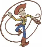 Disney Pixar Toy Story Woody Cowboy Doll With Lasso Pointing Action Poses - Filled Embroidery Design - 8683