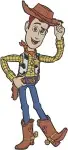 Disney Pixar Toy Story Woody Cowboy Doll With Lasso Pointing Action Poses - Filled Embroidery Design - 8684