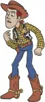 Disney Pixar Toy Story Woody Cowboy Doll With Lasso Pointing Action Poses - Filled Embroidery Design - 8685