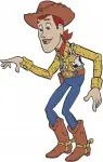 Disney Pixar Toy Story Woody Cowboy Doll With Lasso Pointing Action Poses - Filled Embroidery Design - 8686