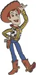 Disney Pixar Toy Story Woody Pull String Doll Waving Close Up Name Badge Designs - Filled Embroidery Design - 8691