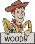 Disney Pixar Toy Story Woody Pull String Doll Waving Close Up Name Badge Designs - Filled Embroidery Design - 8694