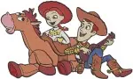 Disney Pixar Toy Story Woody Buzz Jessie Bullseye Group Adventure Scenes Set - Filled Embroidery Design - 8703