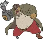 Disney Treasure Planet John Silver Cyborg Pirate Cook Various Poses Scheming Set - Filled Embroidery Design - 8729