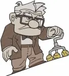 Disney Pixar Up Carl Fredricksen Ellie Frame Looking At Photo Memories Bundle - Filled Embroidery Design - 8751