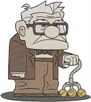 Disney Pixar Up Carl Fredricksen Ellie Frame Looking At Photo Memories Bundle - Filled Embroidery Design - 8752