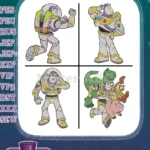 Toy Story - Buzz Lightyear With Utility Belt And Friends Group - Space Ranger And Andy'S Toys - Filled Embroidery Design - Instant Download