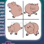 Toy Story - Hamm The Piggy Bank - Multiple Cute Poses - Pixar Character - Filled Embroidery Design - Instant Download