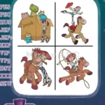 Toy Story - Jessie And Bullseye Horse - Andy'S Toys Box - Woody'S Roundup Gang - Filled Embroidery Design - Instant Download