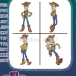 Disney Pixar Toy Story Woody Sheriff Doll Standing Running Classic Character - Filled Embroidery Design - Instant Download