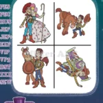 Disney Pixar Toy Story Woody Jessie Bo Peep Bullseye Horse Buzz Lightyear - Filled Embroidery Design - Instant Download