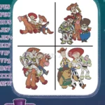Disney Pixar Toy Story Woody Buzz Jessie Bullseye Group Adventure Scenes Set - Filled Embroidery Design - Instant Download