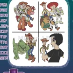 Disney Pixar Toy Story Woody Buzz Jessie Rex Sid Phillips Andy Characters Collection - Filled Embroidery Design - Instant Download