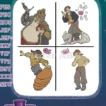 Disney Treasure Planet Jim Hawkins John Silver Cyborg Ben Robot Morph - Filled Embroidery Design - Instant Download