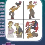 Disney Treasure Planet Jim Hawkins Sarah Hawkins John Silver Captain Flint Crew Bundle - Filled Embroidery Design - Instant Download