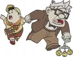 Disney Pixar Up Carl Fredricksen Russell Wilderness Explorer Dug Dog Group Collection - Filled Embroidery Design - 8759