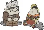 Disney Pixar Up Carl Fredricksen Russell Wilderness Explorer Dug Dog Group Collection - Filled Embroidery Design - 8761